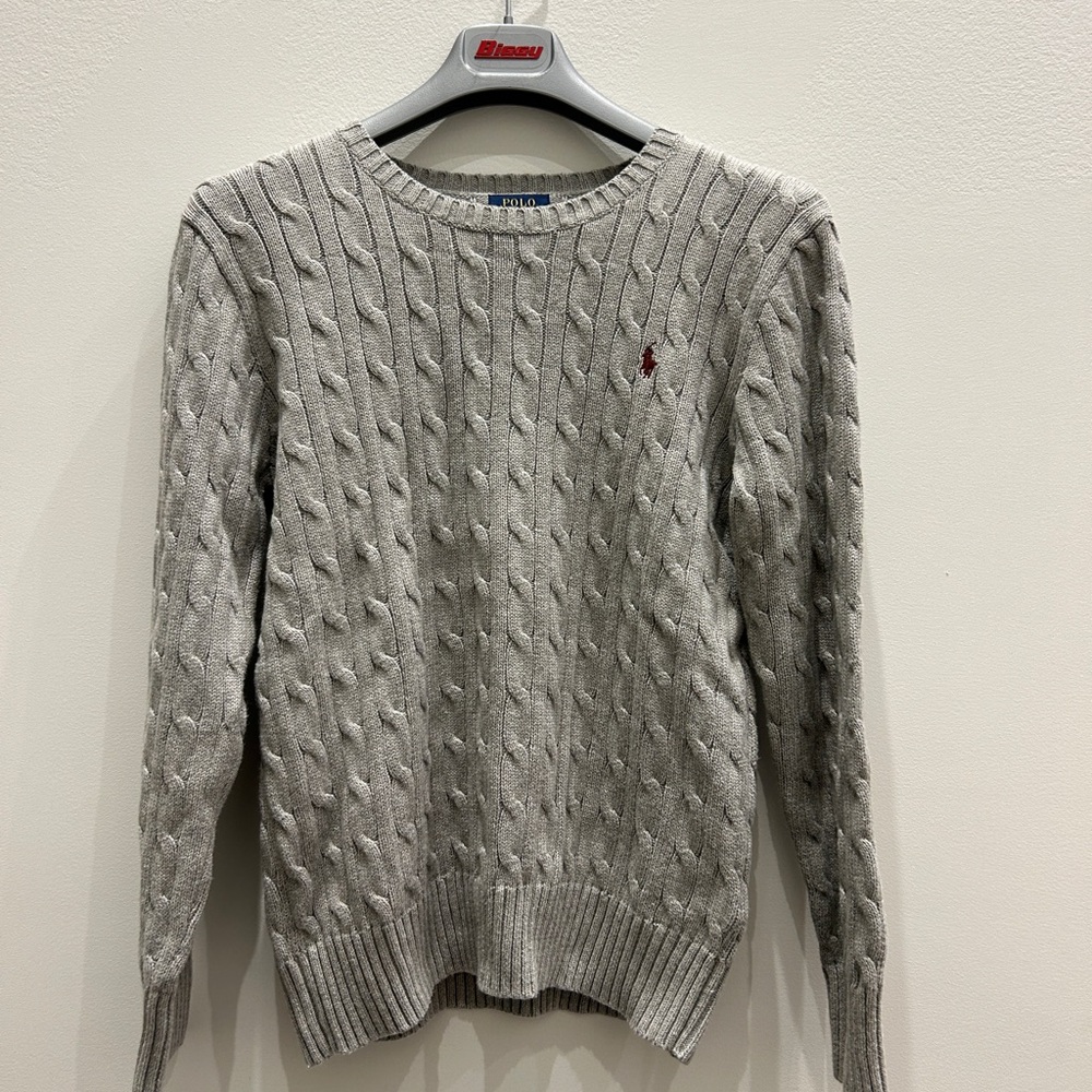 Polo by Ralph Lauren Light Gray Cable Knit Sweater